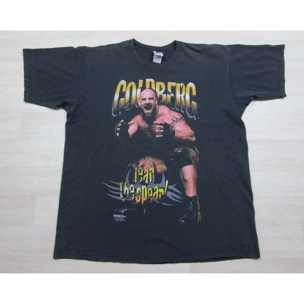Vintage 90s WCW Bill Goldberg T-Shirt Men's (XXL) Wrestling WWE "Fear the Spear"